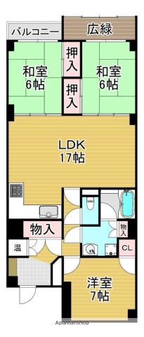サンブリック桜坂(3DK/2階)の間取り写真
