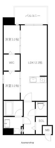 ALATO 六本松(2LDK/4階)の間取り写真