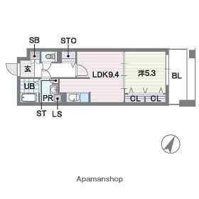ディー・ウイングタワー(1LDK/13階)の間取り写真