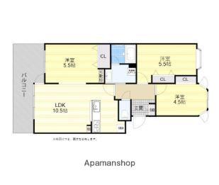 SPRING COURT南室見(3LDK/3階)の間取り写真