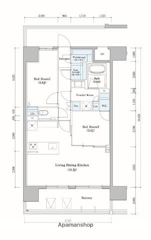 AIFLAT博多祇園(2LDK/3階)の間取り写真