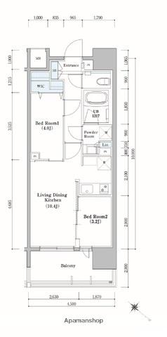 AIFLAT博多祇園(2LDK/4階)の間取り写真