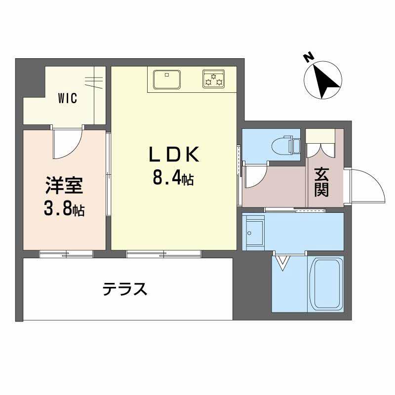 SHMプリミエール鳥飼八幡宮(1LDK/1階)の間取り写真