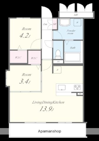 レトワール今川(2LDK/4階)の間取り写真