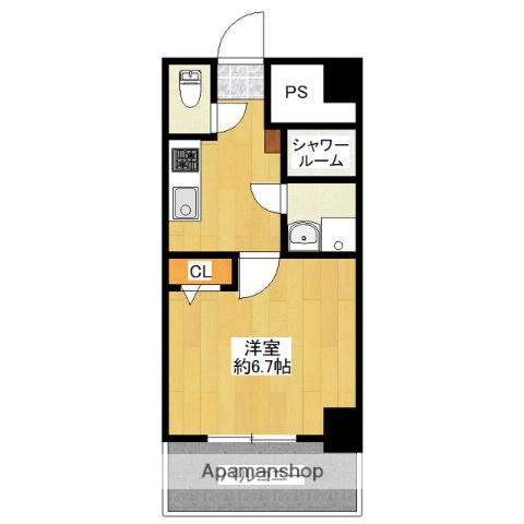 リラス2000年通(1K/4階)の間取り写真