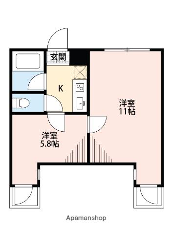 アーベイン・キド(2K/2階)の間取り写真