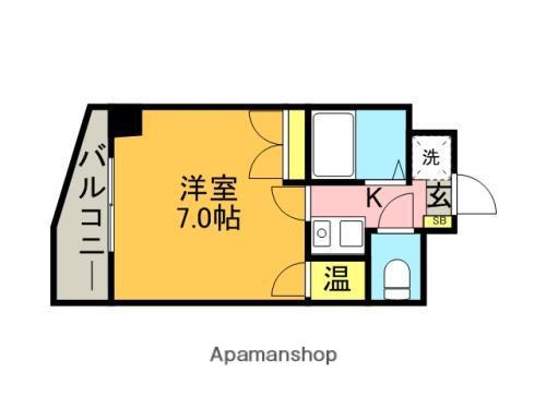 シャトレ21大手門(1K/6階)の間取り写真