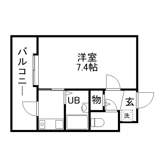 リンピアル大橋(1K/6階)の間取り写真