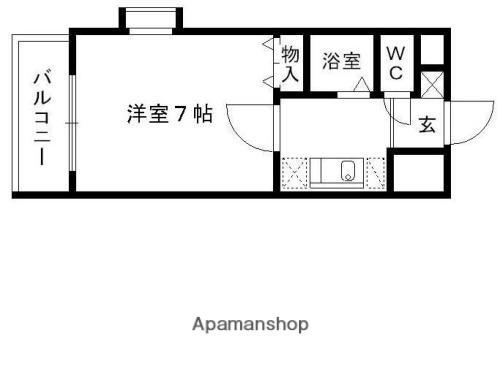 ダブルーンⅧ桜坂(1K/4階)の間取り写真