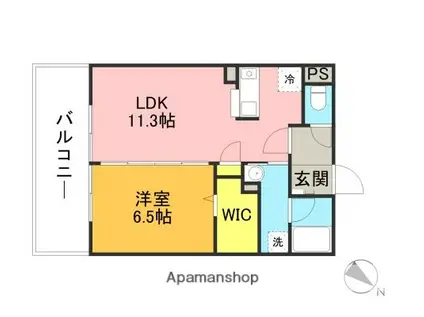 キルンズ博多駅南(1LDK/15階)の間取り写真