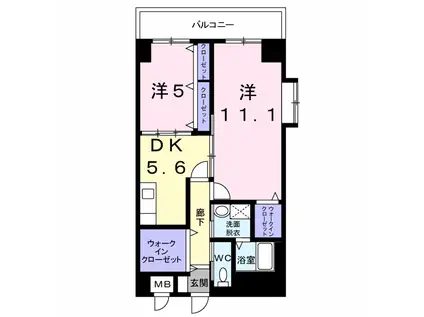 TAKADA.BLD.NO2(2DK/8階)の間取り写真