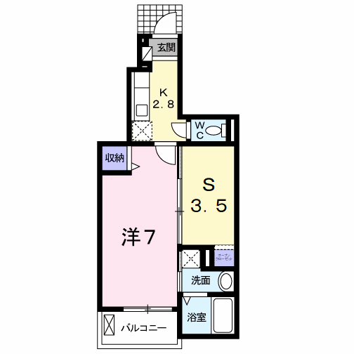 エスカーザ(1K/1階)の間取り写真
