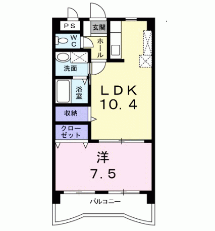 ハイツグラッツィア(1LDK/4階)の間取り写真