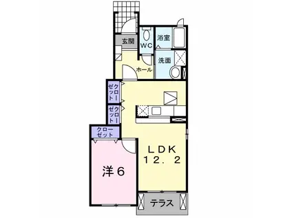 プリマ・カサミエントB(1LDK/1階)の間取り写真