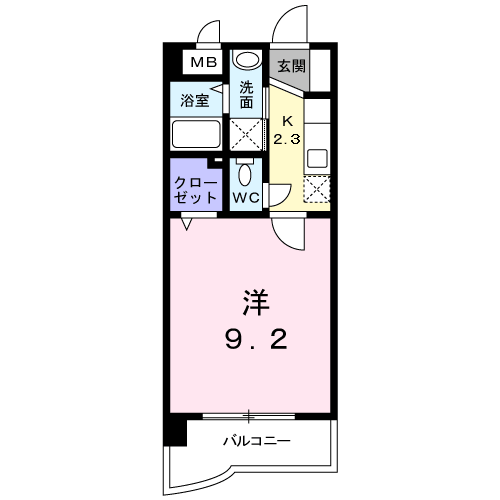 レジデンス竹末(1K/2階)の間取り写真