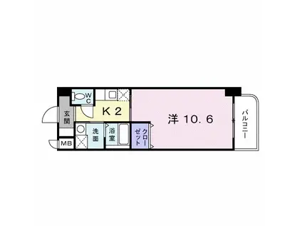 セトル.イン鳳(1K/2階)の間取り写真