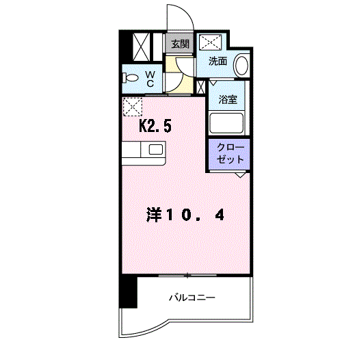 セレスタイト黒崎(1K/3階)の間取り写真