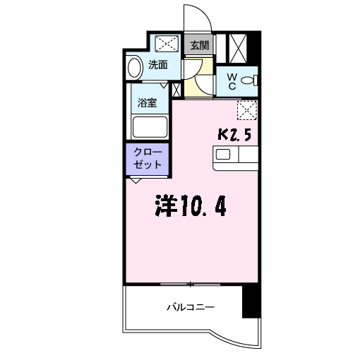 セレスタイト黒崎(ワンルーム/6階)の間取り写真