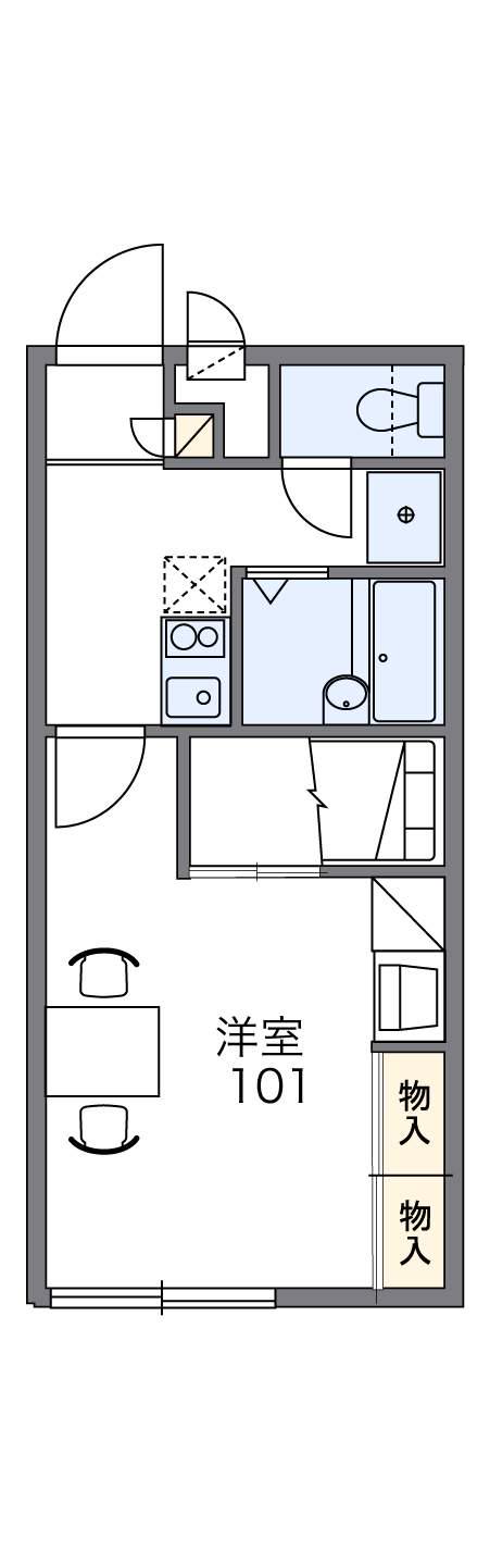 レオパレス青葉(1K/2階)の間取り写真