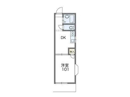 レオパレス本城東五番館(1DK/1階)の間取り写真