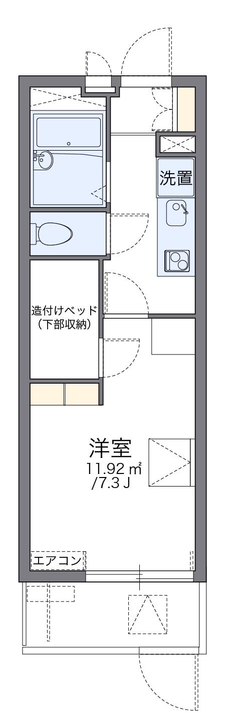 レオパレス片野S(1K/1階)の間取り写真