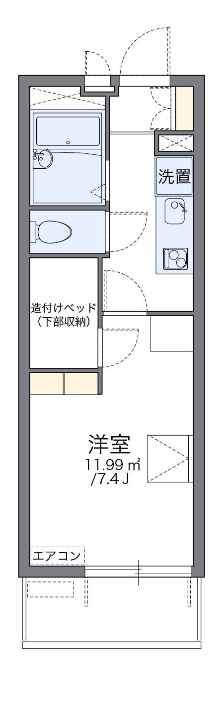 レオパレス片野S(1K/2階)の間取り写真