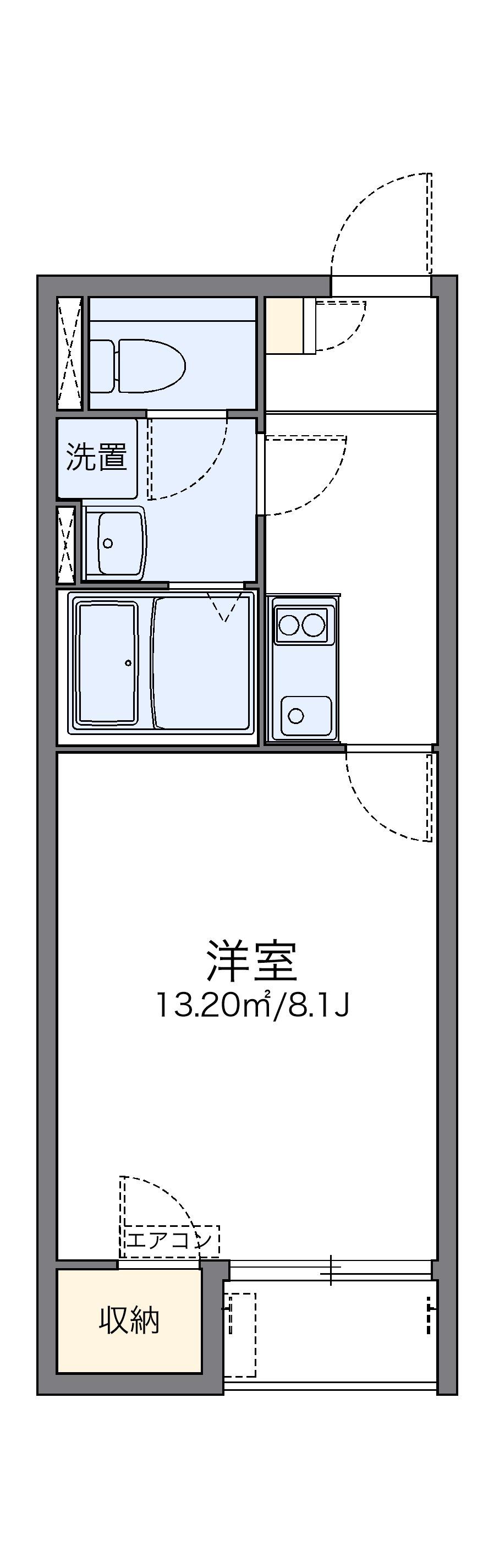レオネクストムラヤマⅢ(1K/1階)の間取り写真