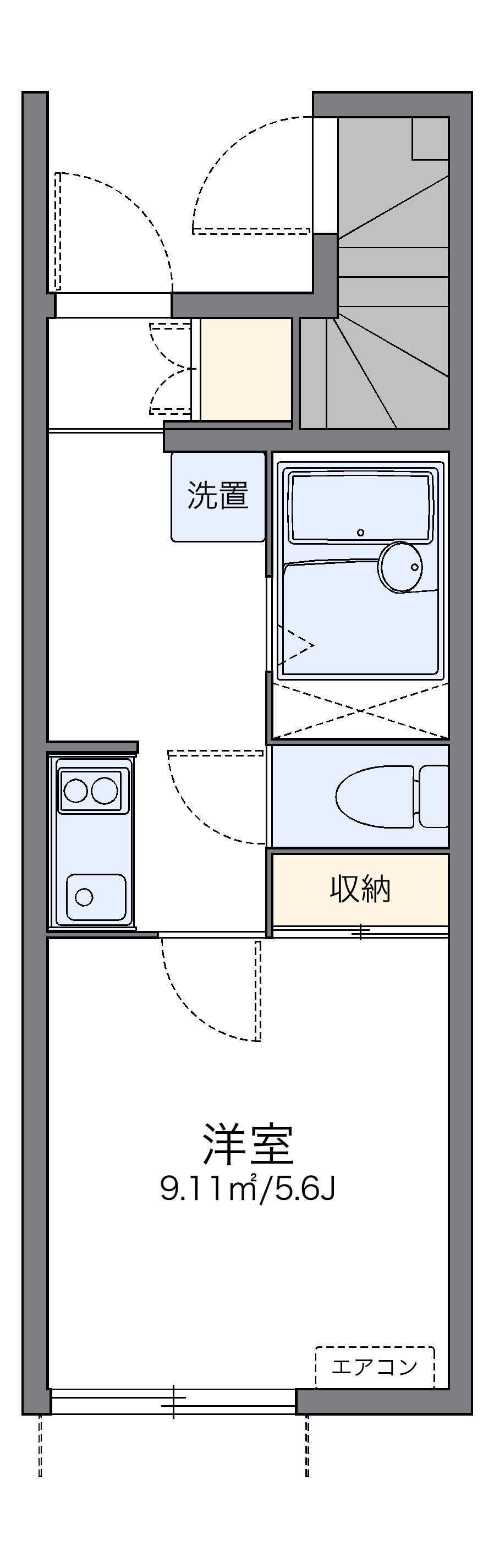 レオネクスト新生Ⅱ(1K/1階)の間取り写真