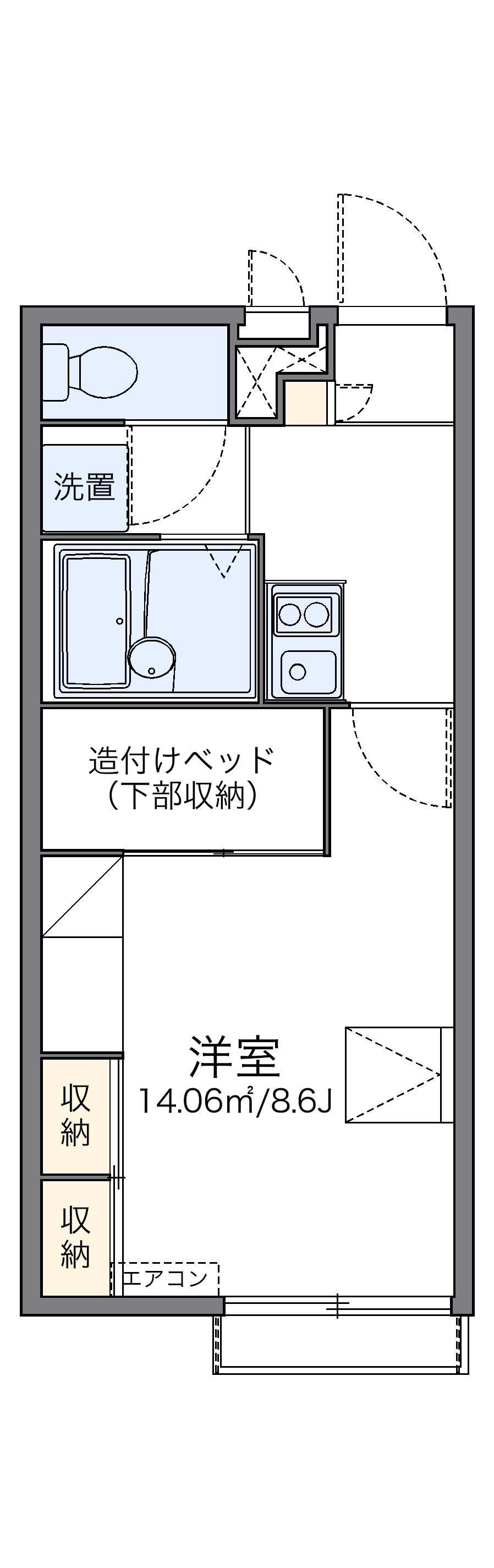 レオパレス星&ナミ K10(1K/2階)の間取り写真