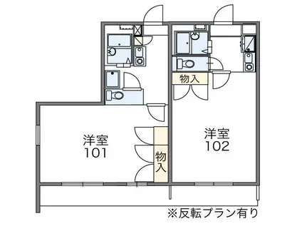 レオパレスIRIE(1K/2階)の間取り写真