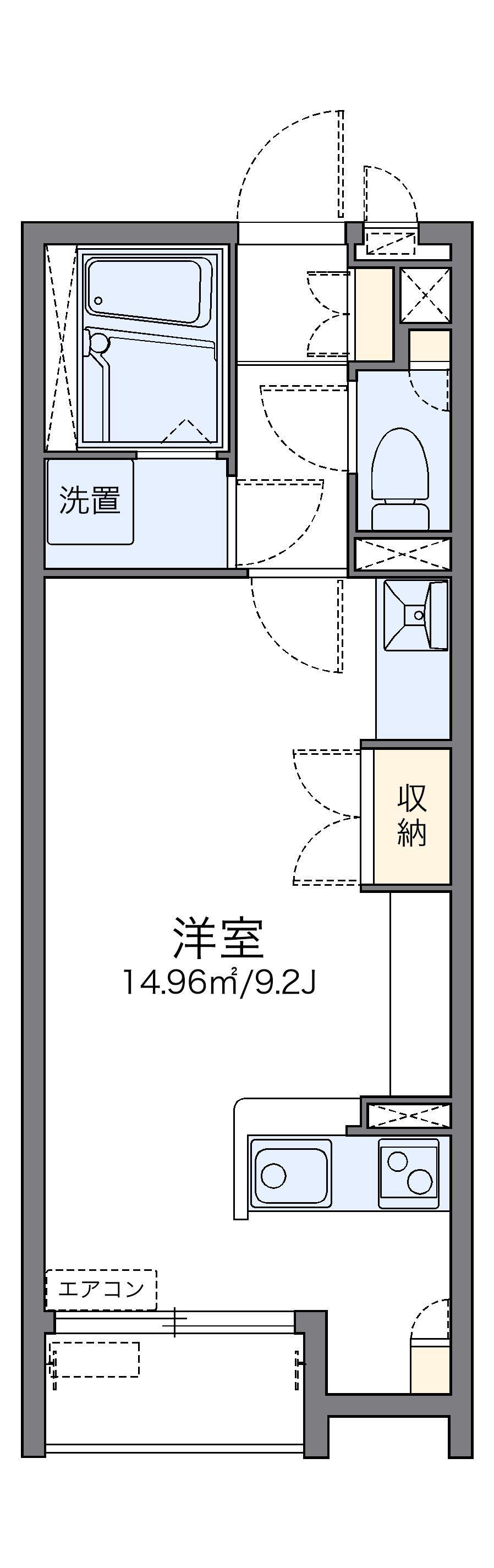 レオネクストKUZUHAⅡ(ワンルーム/1階)の間取り写真