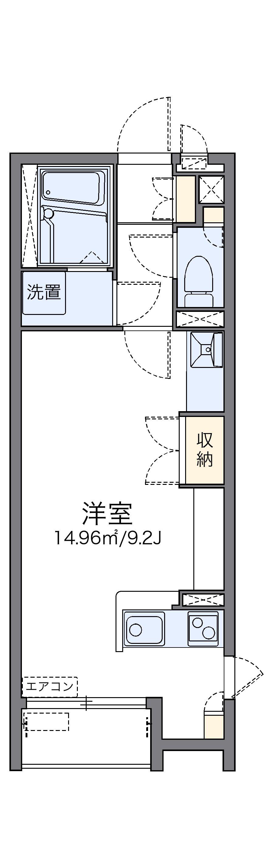 レオネクストKUZUHAⅡ(ワンルーム/1階)の間取り写真