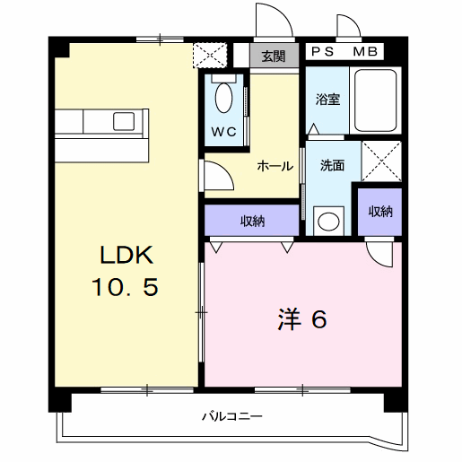 サニーヴィラ(1LDK/1階)の間取り写真