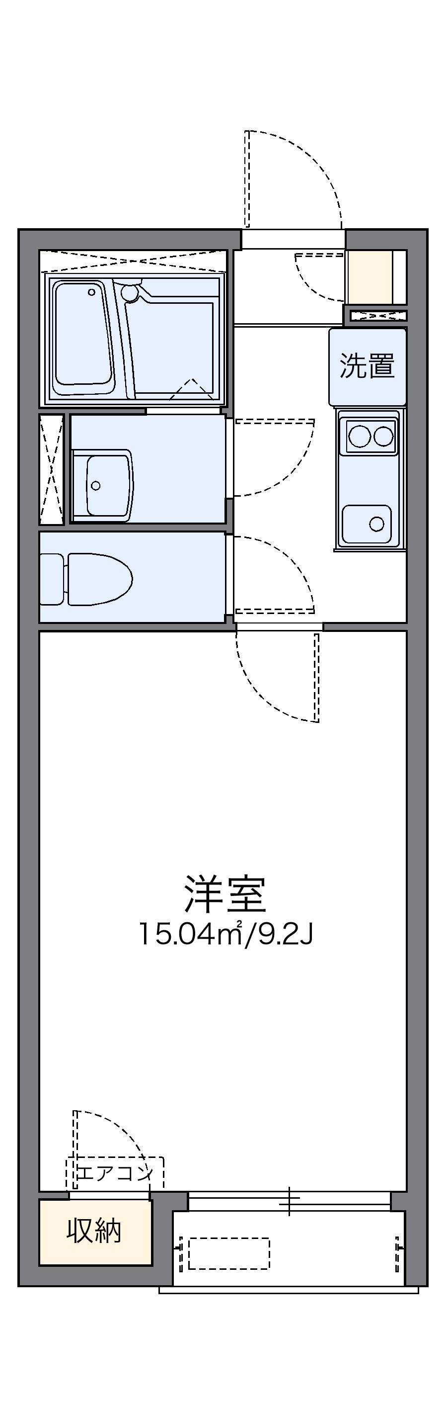 レオネクストみのまーじゅⅡ(1K/1階)の間取り写真