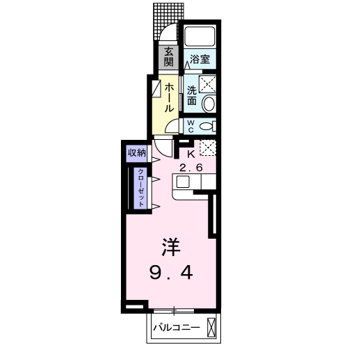 アライブ・マツバラ1(1K/1階)の間取り写真