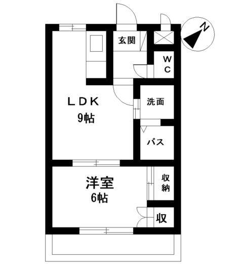 トップハイツドイ(1LDK/2階)の間取り写真