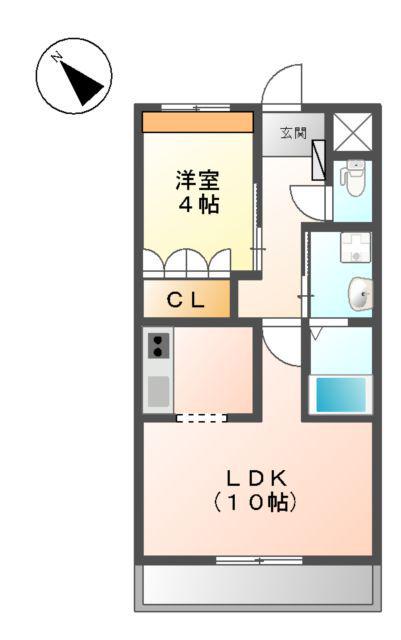 COUNTORY HOUSE YOSHIHO(1LDK/2階)の間取り写真