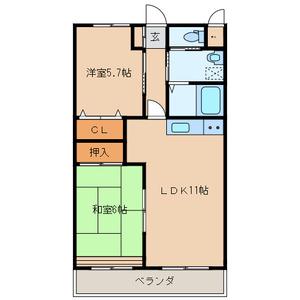 BELL39(2LDK/2階)の間取り写真