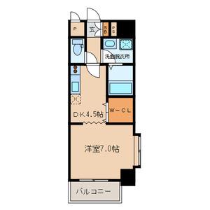 サンルーヴル(1DK/8階)の間取り写真