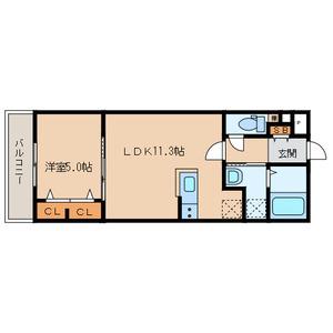 シャンテ・フルール(1LDK/1階)の間取り写真