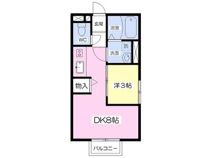 コスモハイム・Ⅰ(1LDK/1階)の間取り写真