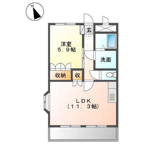 グランツ(1LDK/1階)の間取り写真