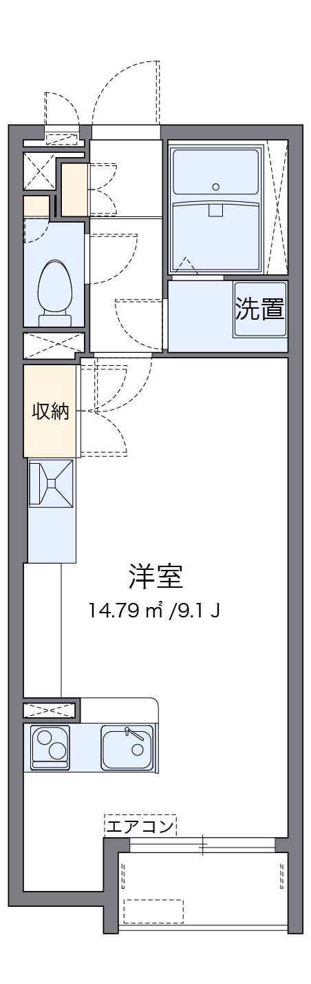 ミランダ高江K(ワンルーム/1階)の間取り写真