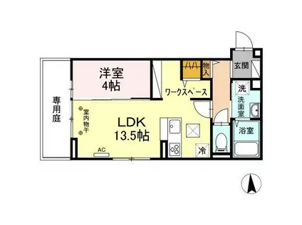 D-ROOM友田(1LDK/1階)の間取り写真