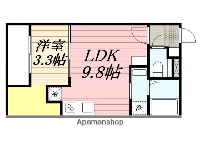 CHERIM戸畑Ⅲ(1LDK/2階)の間取り写真