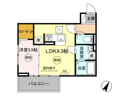 SAKURA(1LDK/1階)の間取り写真