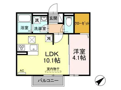 セジュール横代(1LDK/1階)の間取り写真