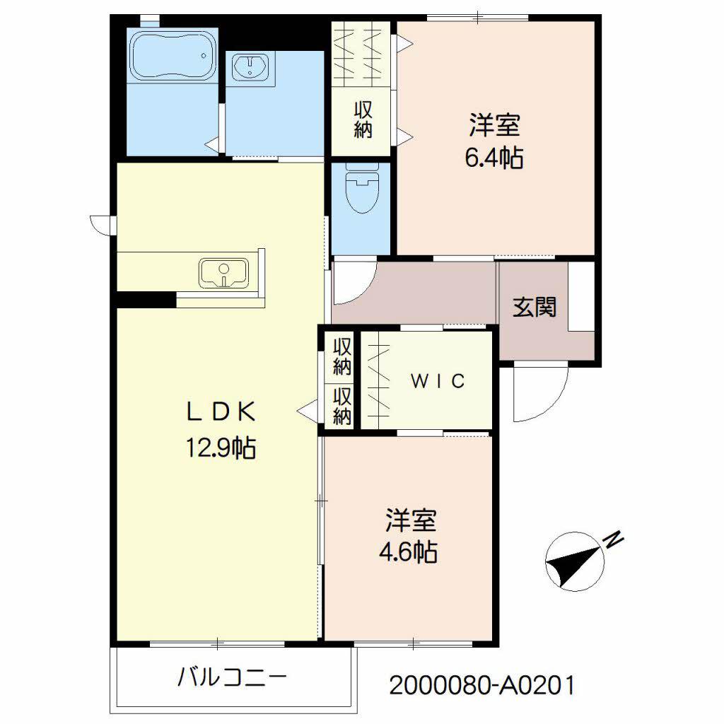 KASUGA抱月2010(2LDK/2階)の間取り写真