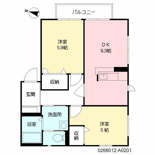 サンアネックス竹末(2DK/2階)の間取り写真