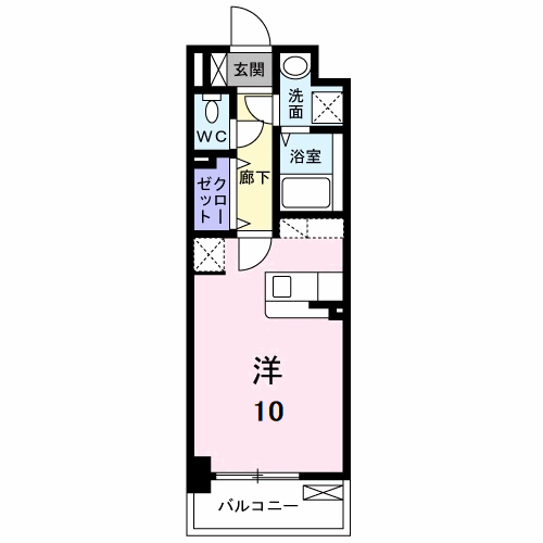 ロータス青山Ⅰ(ワンルーム/6階)の間取り写真